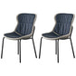 Industrial Style Leather Dining Chairs Solid Back Armless Dining Side Chairs Navy Blue 2 Piece Set Clearhalo ' kitchen&dining_furn' 'Dining Chairs' 'Dining Tables & Seating' 'dining_chair' 'furn' 'furn_dining_chair' 'Furniture' 'furniture_dining_chair' 'Kitchen & Dining Furniture' 'kitchen' 4098045