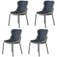 Industrial Style Leather Dining Chairs Solid Back Armless Dining Side Chairs Navy Blue 4 Piece Set Clearhalo ' kitchen&dining_furn' 'Dining Chairs' 'Dining Tables & Seating' 'dining_chair' 'furn' 'furn_dining_chair' 'Furniture' 'furniture_dining_chair' 'Kitchen & Dining Furniture' 'kitchen' 4098047