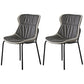 Industrial Style Leather Dining Chairs Solid Back Armless Dining Side Chairs Dark Gray 2 Piece Set Clearhalo ' kitchen&dining_furn' 'Dining Chairs' 'Dining Tables & Seating' 'dining_chair' 'furn' 'furn_dining_chair' 'Furniture' 'furniture_dining_chair' 'Kitchen & Dining Furniture' 'kitchen' 4098051