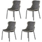 Industrial Style Leather Dining Chairs Solid Back Armless Dining Side Chairs Dark Gray 4 Piece Set Clearhalo ' kitchen&dining_furn' 'Dining Chairs' 'Dining Tables & Seating' 'dining_chair' 'furn' 'furn_dining_chair' 'Furniture' 'furniture_dining_chair' 'Kitchen & Dining Furniture' 'kitchen' 4098052