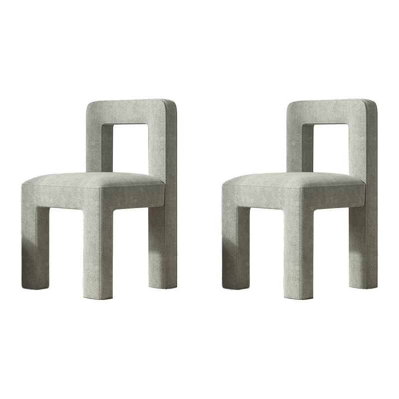 Scandinavian Style Open Back Dining Side Chair Linen Fabric Armless Dining Chairs Light Green 2 Piece Set Clearhalo ' kitchen&dining_furn' 'Dining Chairs' 'Dining Tables & Seating' 'dining_chair' 'furn' 'furn_dining_chair' 'Furniture' 'furniture_dining_chair' 'Kitchen & Dining Furniture' 'kitchen' 4098070
