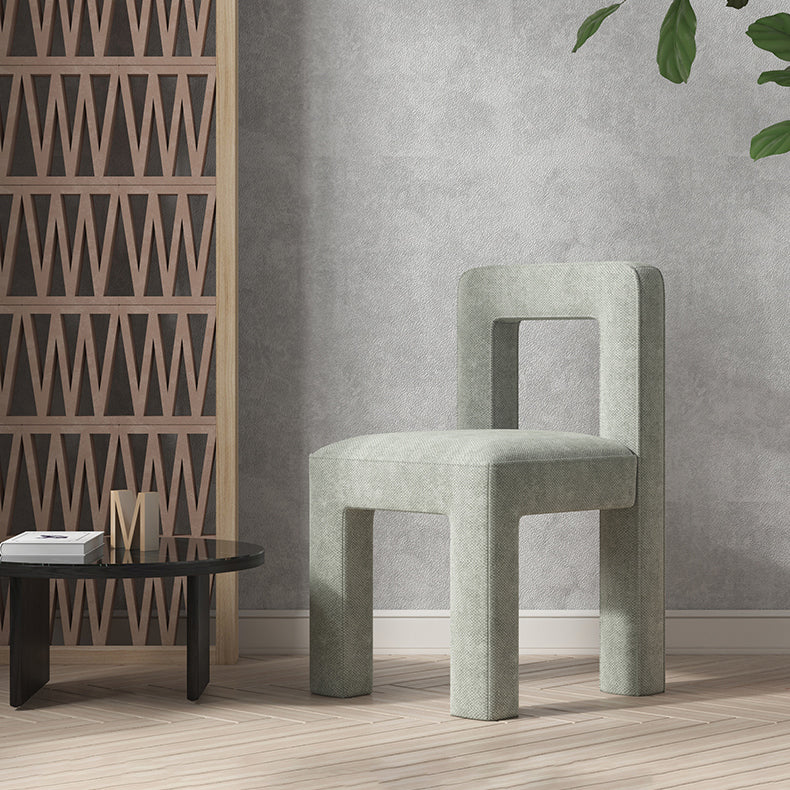 Scandinavian Style Open Back Dining Side Chair Linen Fabric Armless Dining Chairs Clearhalo ' kitchen&dining_furn' 'Dining Chairs' 'Dining Tables & Seating' 'dining_chair' 'furn' 'furn_dining_chair' 'Furniture' 'furniture_dining_chair' 'Kitchen & Dining Furniture' 'kitchen' 4098078