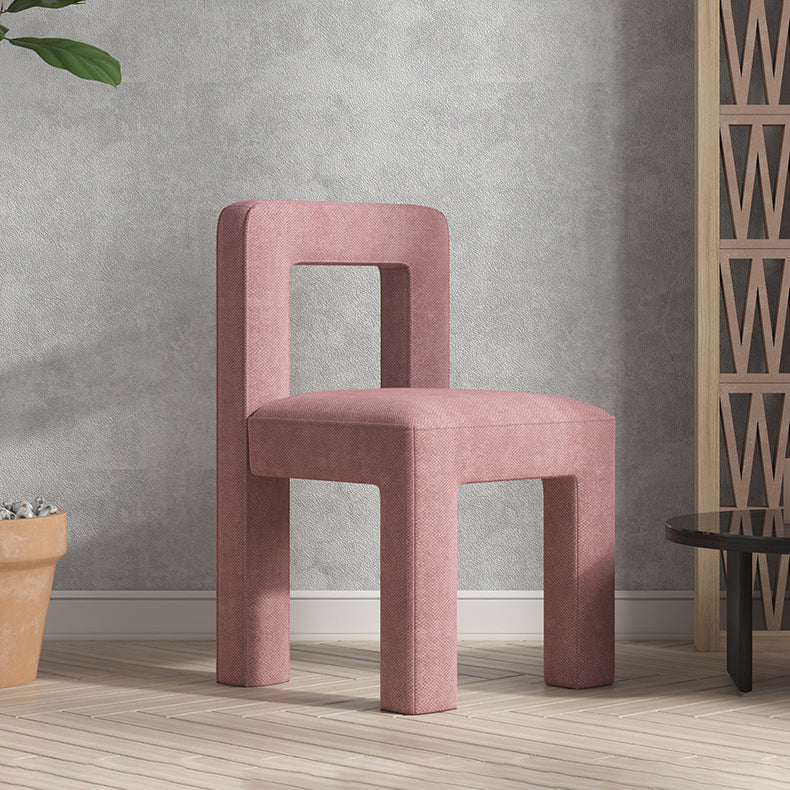 Scandinavian Style Open Back Dining Side Chair Linen Fabric Armless Dining Chairs Clearhalo ' kitchen&dining_furn' 'Dining Chairs' 'Dining Tables & Seating' 'dining_chair' 'furn' 'furn_dining_chair' 'Furniture' 'furniture_dining_chair' 'Kitchen & Dining Furniture' 'kitchen' 4098080