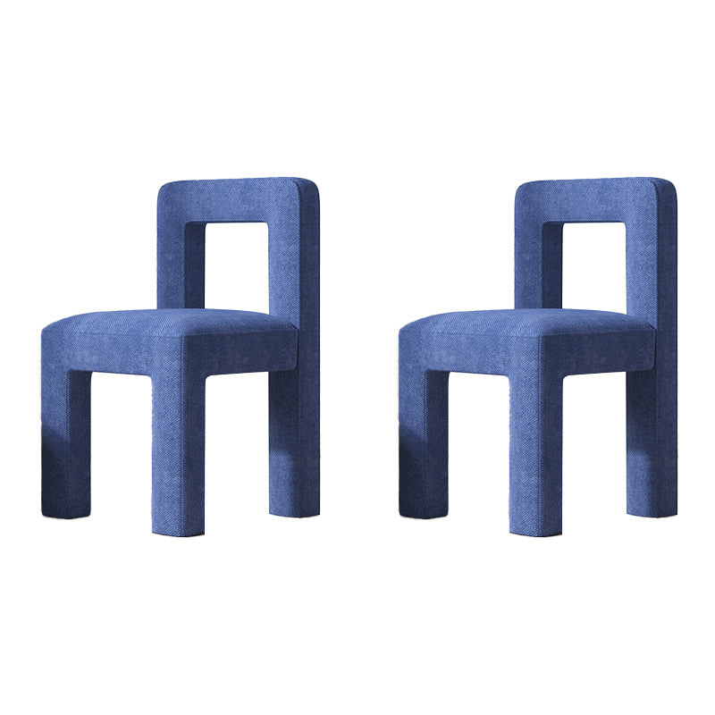 Scandinavian Style Open Back Dining Side Chair Linen Fabric Armless Dining Chairs Blue 2 Piece Set Clearhalo ' kitchen&dining_furn' 'Dining Chairs' 'Dining Tables & Seating' 'dining_chair' 'furn' 'furn_dining_chair' 'Furniture' 'furniture_dining_chair' 'Kitchen & Dining Furniture' 'kitchen' 4098085