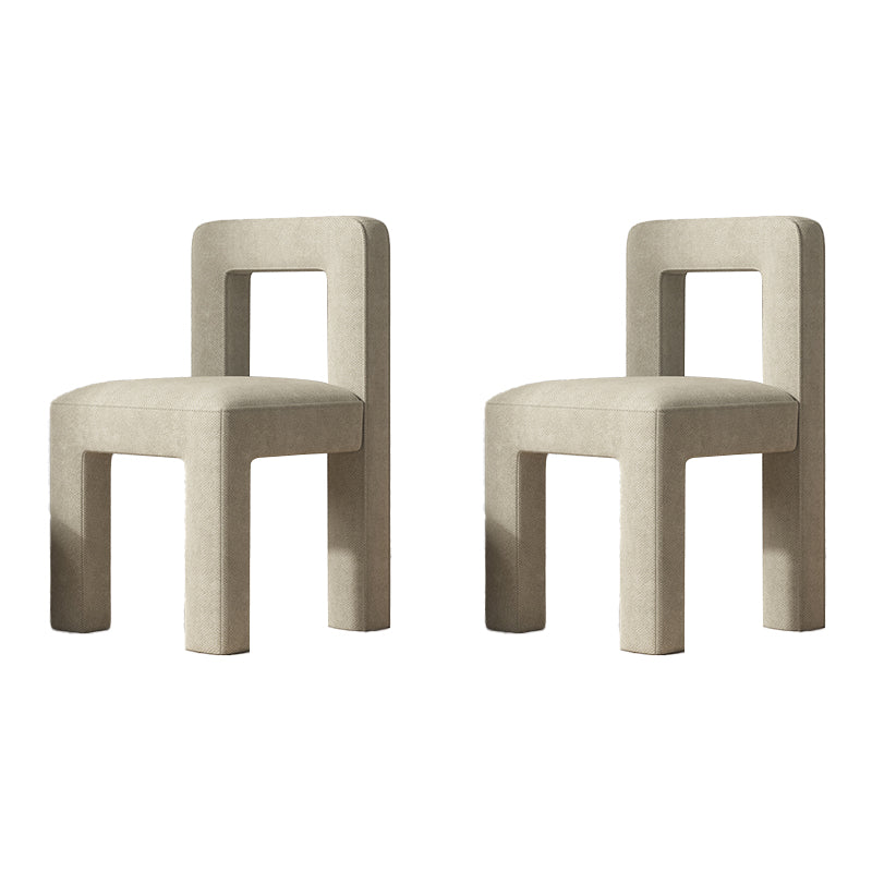 Scandinavian Style Open Back Dining Side Chair Linen Fabric Armless Dining Chairs Yellow 2 Piece Set Clearhalo ' kitchen&dining_furn' 'Dining Chairs' 'Dining Tables & Seating' 'dining_chair' 'furn' 'furn_dining_chair' 'Furniture' 'furniture_dining_chair' 'Kitchen & Dining Furniture' 'kitchen' 4098088