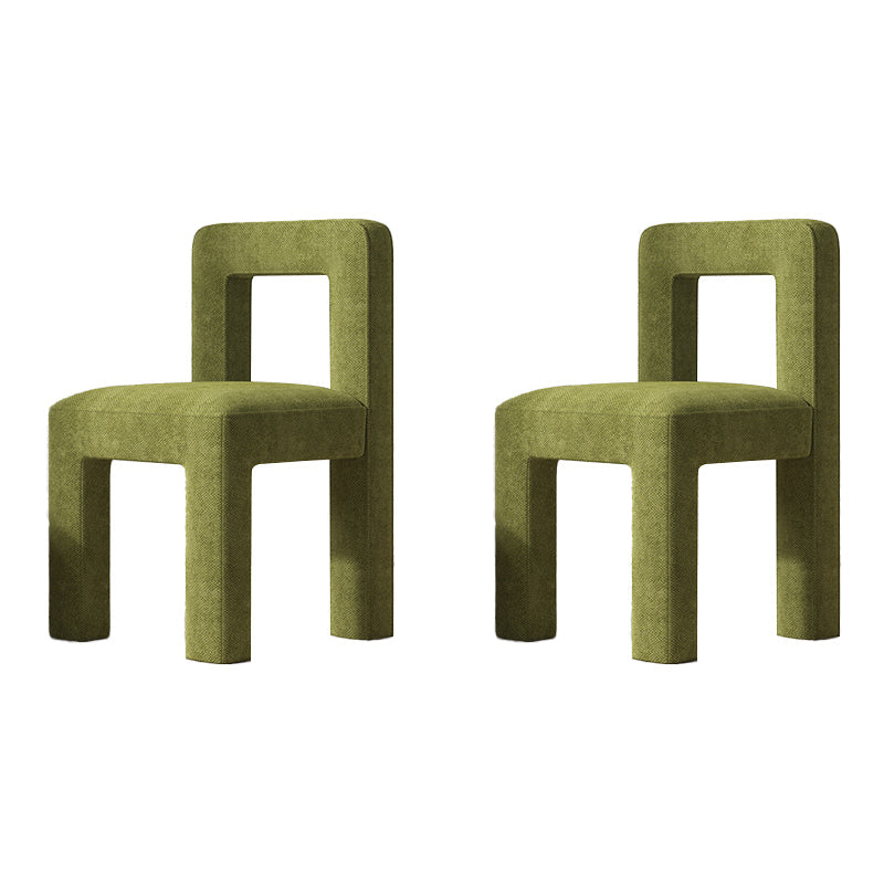 Scandinavian Style Open Back Dining Side Chair Linen Fabric Armless Dining Chairs Green 2 Piece Set Clearhalo ' kitchen&dining_furn' 'Dining Chairs' 'Dining Tables & Seating' 'dining_chair' 'furn' 'furn_dining_chair' 'Furniture' 'furniture_dining_chair' 'Kitchen & Dining Furniture' 'kitchen' 4098091
