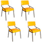 Leather Industrial Brasserie Arm Chair Matte Finish Open Back Dining Chair (Set of 4) Yellow Clearhalo ' kitchen&dining_furn' 'Dining Chairs' 'Dining Tables & Seating' 'dining_chair' 'furn' 'furn_dining_chair' 'Furniture' 'furniture_dining_chair' 'Kitchen & Dining Furniture' 'kitchen' 4098095