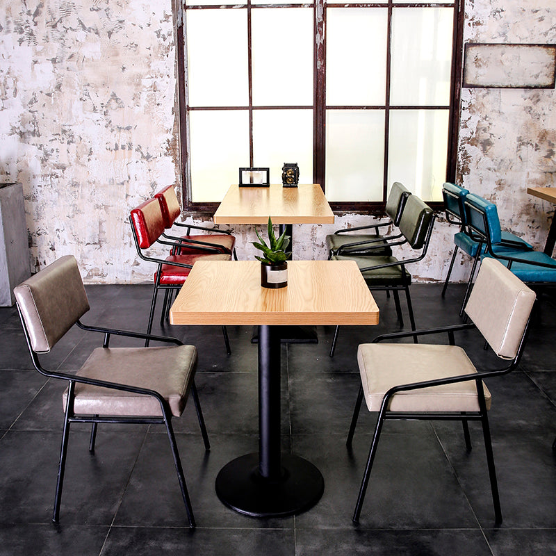 Leather Industrial Brasserie Arm Chair Matte Finish Open Back Dining Chair (Set of 4) Clearhalo ' kitchen&dining_furn' 'Dining Chairs' 'Dining Tables & Seating' 'dining_chair' 'furn' 'furn_dining_chair' 'Furniture' 'furniture_dining_chair' 'Kitchen & Dining Furniture' 'kitchen' 4098096