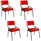 Leather Industrial Brasserie Arm Chair Matte Finish Open Back Dining Chair (Set of 4) Red Clearhalo ' kitchen&dining_furn' 'Dining Chairs' 'Dining Tables & Seating' 'dining_chair' 'furn' 'furn_dining_chair' 'Furniture' 'furniture_dining_chair' 'Kitchen & Dining Furniture' 'kitchen' 4098097