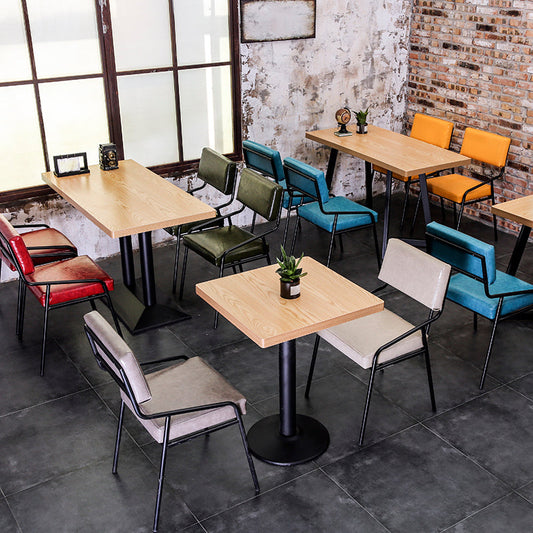 Leather Industrial Brasserie Arm Chair Matte Finish Open Back Dining Chair (Set of 4) Clearhalo ' kitchen&dining_furn' 'Dining Chairs' 'Dining Tables & Seating' 'dining_chair' 'furn' 'furn_dining_chair' 'Furniture' 'furniture_dining_chair' 'Kitchen & Dining Furniture' 'kitchen' 4098098