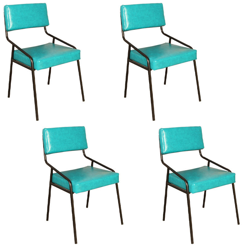 Leather Industrial Brasserie Arm Chair Matte Finish Open Back Dining Chair (Set of 4) Light Blue Clearhalo ' kitchen&dining_furn' 'Dining Chairs' 'Dining Tables & Seating' 'dining_chair' 'furn' 'furn_dining_chair' 'Furniture' 'furniture_dining_chair' 'Kitchen & Dining Furniture' 'kitchen' 4098099
