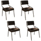 Leather Industrial Brasserie Arm Chair Matte Finish Open Back Dining Chair (Set of 4) Black Clearhalo ' kitchen&dining_furn' 'Dining Chairs' 'Dining Tables & Seating' 'dining_chair' 'furn' 'furn_dining_chair' 'Furniture' 'furniture_dining_chair' 'Kitchen & Dining Furniture' 'kitchen' 4098100