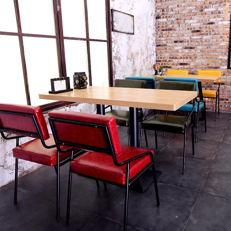 Leather Industrial Brasserie Arm Chair Matte Finish Open Back Dining Chair (Set of 4) Clearhalo ' kitchen&dining_furn' 'Dining Chairs' 'Dining Tables & Seating' 'dining_chair' 'furn' 'furn_dining_chair' 'Furniture' 'furniture_dining_chair' 'Kitchen & Dining Furniture' 'kitchen' 4098101