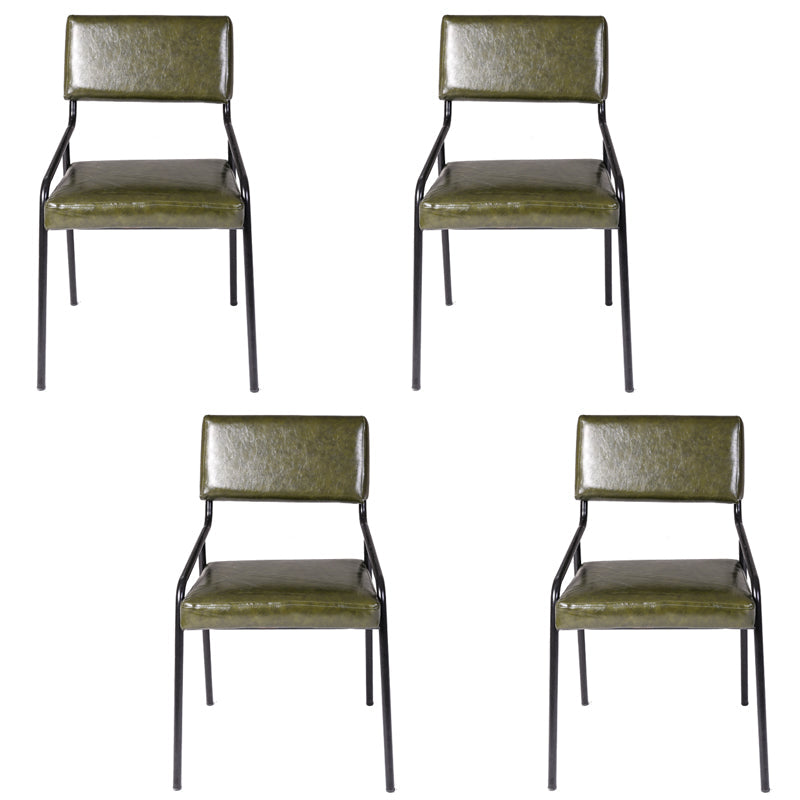 Leather Industrial Brasserie Arm Chair Matte Finish Open Back Dining Chair (Set of 4) Army Green Clearhalo ' kitchen&dining_furn' 'Dining Chairs' 'Dining Tables & Seating' 'dining_chair' 'furn' 'furn_dining_chair' 'Furniture' 'furniture_dining_chair' 'Kitchen & Dining Furniture' 'kitchen' 4098102