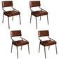 Leather Industrial Brasserie Arm Chair Matte Finish Open Back Dining Chair (Set of 4) Coffee Clearhalo ' kitchen&dining_furn' 'Dining Chairs' 'Dining Tables & Seating' 'dining_chair' 'furn' 'furn_dining_chair' 'Furniture' 'furniture_dining_chair' 'Kitchen & Dining Furniture' 'kitchen' 4098106