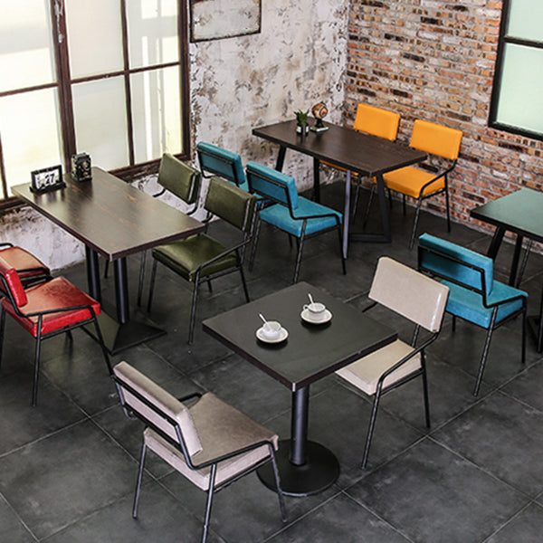 Leather Industrial Brasserie Arm Chair Matte Finish Open Back Dining Chair (Set of 4) Clearhalo ' kitchen&dining_furn' 'Dining Chairs' 'Dining Tables & Seating' 'dining_chair' 'furn' 'furn_dining_chair' 'Furniture' 'furniture_dining_chair' 'Kitchen & Dining Furniture' 'kitchen' 4098110