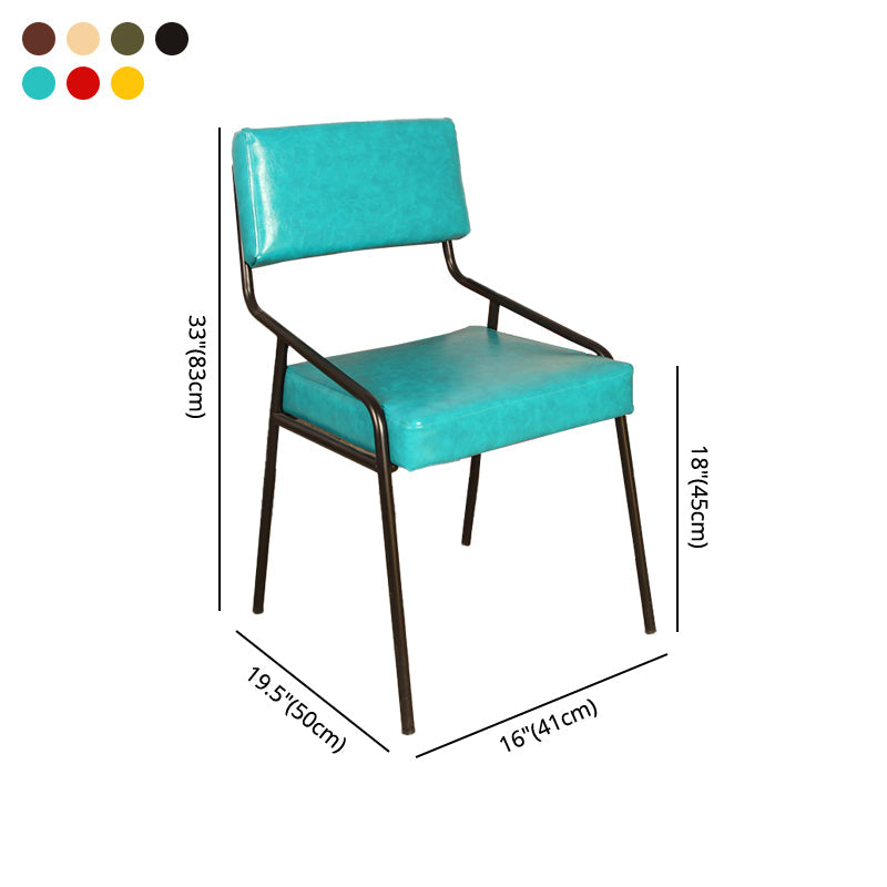 Leather Industrial Brasserie Arm Chair Matte Finish Open Back Dining Chair (Set of 4) Clearhalo ' kitchen&dining_furn' 'Dining Chairs' 'Dining Tables & Seating' 'dining_chair' 'furn' 'furn_dining_chair' 'Furniture' 'furniture_dining_chair' 'Kitchen & Dining Furniture' 'kitchen' 4098112