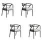 Upholstered Industrial Arm Chair Matte Finish Open Back Dining Chair (Set of 4) Light Gray Clearhalo ' kitchen&dining_furn' 'Dining Chairs' 'Dining Tables & Seating' 'dining_chair' 'furn' 'furn_dining_chair' 'Furniture' 'furniture_dining_chair' 'Kitchen & Dining Furniture' 'kitchen' 4098114