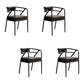 Upholstered Industrial Arm Chair Matte Finish Open Back Dining Chair (Set of 4) Black Clearhalo ' kitchen&dining_furn' 'Dining Chairs' 'Dining Tables & Seating' 'dining_chair' 'furn' 'furn_dining_chair' 'Furniture' 'furniture_dining_chair' 'Kitchen & Dining Furniture' 'kitchen' 4098115
