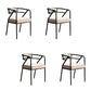 Upholstered Industrial Arm Chair Matte Finish Open Back Dining Chair (Set of 4) Beige Clearhalo ' kitchen&dining_furn' 'Dining Chairs' 'Dining Tables & Seating' 'dining_chair' 'furn' 'furn_dining_chair' 'Furniture' 'furniture_dining_chair' 'Kitchen & Dining Furniture' 'kitchen' 4098117