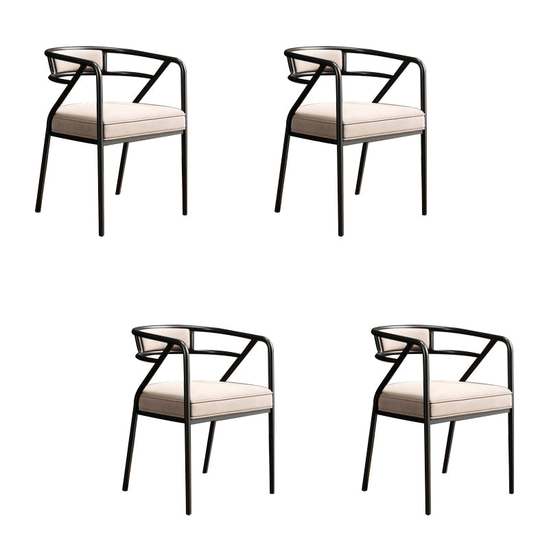 Upholstered Industrial Arm Chair Matte Finish Open Back Dining Chair (Set of 4) Beige Clearhalo ' kitchen&dining_furn' 'Dining Chairs' 'Dining Tables & Seating' 'dining_chair' 'furn' 'furn_dining_chair' 'Furniture' 'furniture_dining_chair' 'Kitchen & Dining Furniture' 'kitchen' 4098117