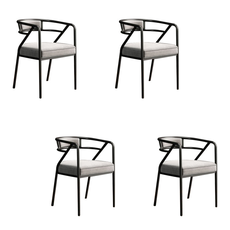Upholstered Industrial Arm Chair Matte Finish Open Back Dining Chair (Set of 4) Grey Clearhalo ' kitchen&dining_furn' 'Dining Chairs' 'Dining Tables & Seating' 'dining_chair' 'furn' 'furn_dining_chair' 'Furniture' 'furniture_dining_chair' 'Kitchen & Dining Furniture' 'kitchen' 4098119
