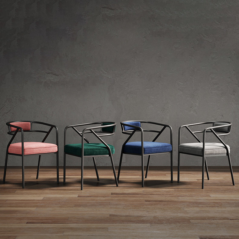 Upholstered Industrial Arm Chair Matte Finish Open Back Dining Chair (Set of 4) Clearhalo ' kitchen&dining_furn' 'Dining Chairs' 'Dining Tables & Seating' 'dining_chair' 'furn' 'furn_dining_chair' 'Furniture' 'furniture_dining_chair' 'Kitchen & Dining Furniture' 'kitchen' 4098120