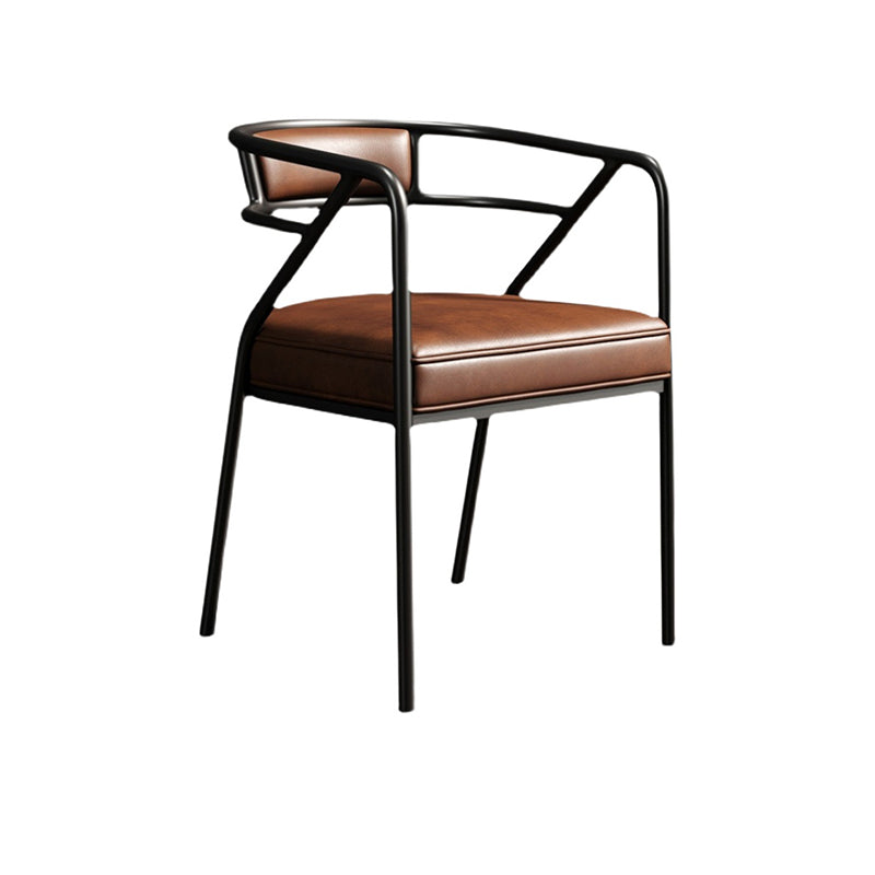 Upholstered Industrial Arm Chair Matte Finish Open Back Dining Chair (Set of 4) Clearhalo ' kitchen&dining_furn' 'Dining Chairs' 'Dining Tables & Seating' 'dining_chair' 'furn' 'furn_dining_chair' 'Furniture' 'furniture_dining_chair' 'Kitchen & Dining Furniture' 'kitchen' 4098121