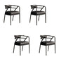 Upholstered Industrial Arm Chair Matte Finish Open Back Dining Chair (Set of 4) Matte Black Clearhalo ' kitchen&dining_furn' 'Dining Chairs' 'Dining Tables & Seating' 'dining_chair' 'furn' 'furn_dining_chair' 'Furniture' 'furniture_dining_chair' 'Kitchen & Dining Furniture' 'kitchen' 4098122