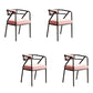 Upholstered Industrial Arm Chair Matte Finish Open Back Dining Chair (Set of 4) Pink Clearhalo ' kitchen&dining_furn' 'Dining Chairs' 'Dining Tables & Seating' 'dining_chair' 'furn' 'furn_dining_chair' 'Furniture' 'furniture_dining_chair' 'Kitchen & Dining Furniture' 'kitchen' 4098123