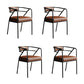 Upholstered Industrial Arm Chair Matte Finish Open Back Dining Chair (Set of 4) Brown Clearhalo ' kitchen&dining_furn' 'Dining Chairs' 'Dining Tables & Seating' 'dining_chair' 'furn' 'furn_dining_chair' 'Furniture' 'furniture_dining_chair' 'Kitchen & Dining Furniture' 'kitchen' 4098125