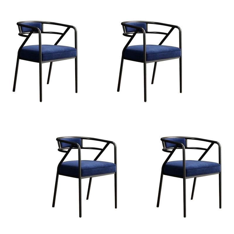 Upholstered Industrial Arm Chair Matte Finish Open Back Dining Chair (Set of 4) Blue Clearhalo ' kitchen&dining_furn' 'Dining Chairs' 'Dining Tables & Seating' 'dining_chair' 'furn' 'furn_dining_chair' 'Furniture' 'furniture_dining_chair' 'Kitchen & Dining Furniture' 'kitchen' 4098128