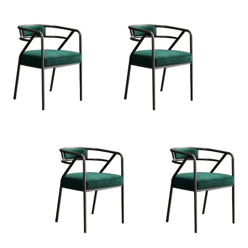 Upholstered Industrial Arm Chair Matte Finish Open Back Dining Chair (Set of 4) Blackish Green Clearhalo ' kitchen&dining_furn' 'Dining Chairs' 'Dining Tables & Seating' 'dining_chair' 'furn' 'furn_dining_chair' 'Furniture' 'furniture_dining_chair' 'Kitchen & Dining Furniture' 'kitchen' 4098131