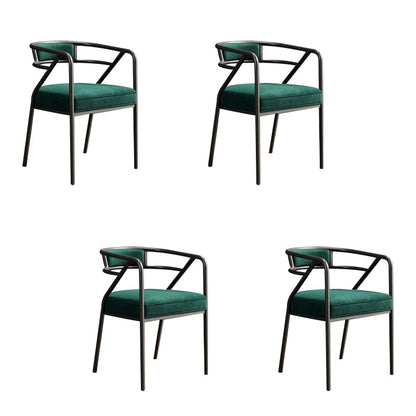 Upholstered Industrial Arm Chair Matte Finish Open Back Dining Chair (Set of 4) Blackish Green Clearhalo ' kitchen&dining_furn' 'Dining Chairs' 'Dining Tables & Seating' 'dining_chair' 'furn' 'furn_dining_chair' 'Furniture' 'furniture_dining_chair' 'Kitchen & Dining Furniture' 'kitchen' 4098131