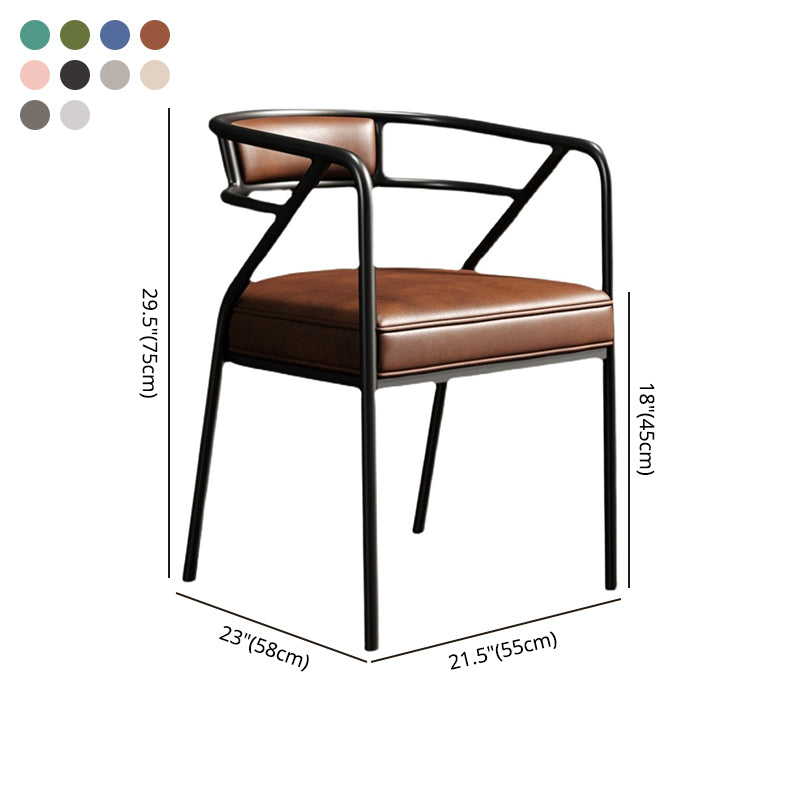 Upholstered Industrial Arm Chair Matte Finish Open Back Dining Chair (Set of 4) Clearhalo ' kitchen&dining_furn' 'Dining Chairs' 'Dining Tables & Seating' 'dining_chair' 'furn' 'furn_dining_chair' 'Furniture' 'furniture_dining_chair' 'Kitchen & Dining Furniture' 'kitchen' 4098133