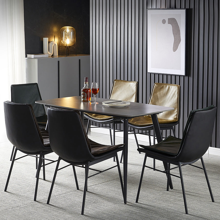 Industrial Style Leather Dining Chairs Solid Back Armless Side Chairs for Kitchen Clearhalo ' kitchen&dining_furn' 'Dining Chairs' 'Dining Tables & Seating' 'dining_chair' 'furn' 'furn_dining_chair' 'Furniture' 'furniture_dining_chair' 'Kitchen & Dining Furniture' 'kitchen' 4098155