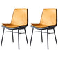 Industrial Style Leather Dining Chairs Solid Back Armless Side Chairs for Kitchen Yellow 2 Piece Set Clearhalo ' kitchen&dining_furn' 'Dining Chairs' 'Dining Tables & Seating' 'dining_chair' 'furn' 'furn_dining_chair' 'Furniture' 'furniture_dining_chair' 'Kitchen & Dining Furniture' 'kitchen' 4098156