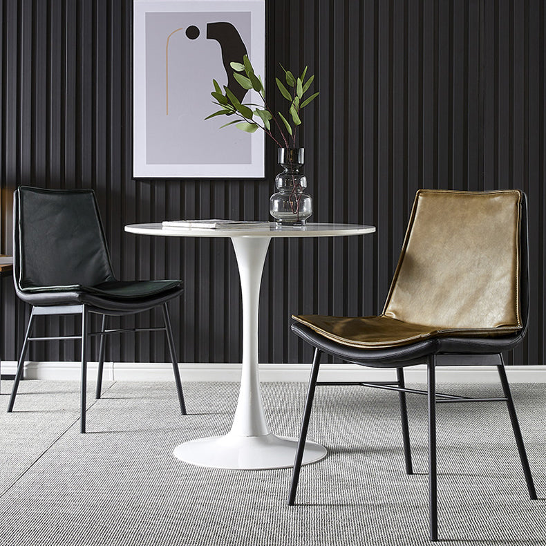 Industrial Style Leather Dining Chairs Solid Back Armless Side Chairs for Kitchen Clearhalo ' kitchen&dining_furn' 'Dining Chairs' 'Dining Tables & Seating' 'dining_chair' 'furn' 'furn_dining_chair' 'Furniture' 'furniture_dining_chair' 'Kitchen & Dining Furniture' 'kitchen' 4098157