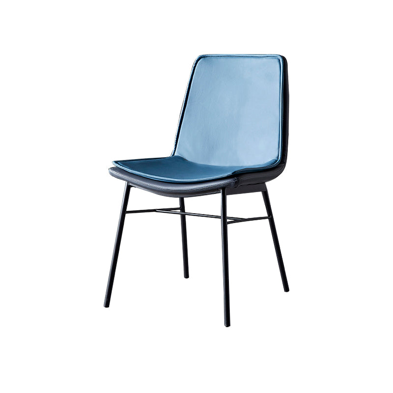 Industrial Style Leather Dining Chairs Solid Back Armless Side Chairs for Kitchen Clearhalo ' kitchen&dining_furn' 'Dining Chairs' 'Dining Tables & Seating' 'dining_chair' 'furn' 'furn_dining_chair' 'Furniture' 'furniture_dining_chair' 'Kitchen & Dining Furniture' 'kitchen' 4098162