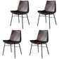 Industrial Style Leather Dining Chairs Solid Back Armless Side Chairs for Kitchen Brown 4 Piece Set Clearhalo ' kitchen&dining_furn' 'Dining Chairs' 'Dining Tables & Seating' 'dining_chair' 'furn' 'furn_dining_chair' 'Furniture' 'furniture_dining_chair' 'Kitchen & Dining Furniture' 'kitchen' 4098180