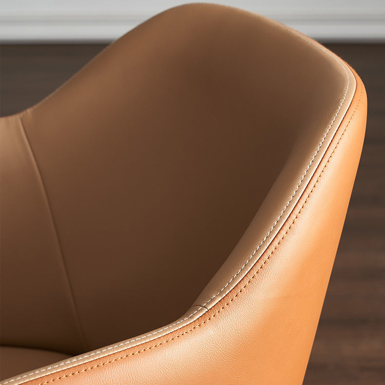 Contemporary Style Leather Dining Arm Chairs Solid Back Upholstered Chairs Clearhalo ' kitchen&dining_furn' 'Dining Chairs' 'Dining Tables & Seating' 'dining_chair' 'furn' 'furn_dining_chair' 'Furniture' 'furniture_dining_chair' 'Kitchen & Dining Furniture' 'kitchen' 4098198