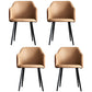 Contemporary Style Leather Dining Arm Chairs Solid Back Upholstered Chairs Light Brown 4 Piece Set Clearhalo ' kitchen&dining_furn' 'Dining Chairs' 'Dining Tables & Seating' 'dining_chair' 'furn' 'furn_dining_chair' 'Furniture' 'furniture_dining_chair' 'Kitchen & Dining Furniture' 'kitchen' 4098201