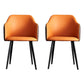 Contemporary Style Leather Dining Arm Chairs Solid Back Upholstered Chairs Orange 2 Piece Set Clearhalo ' kitchen&dining_furn' 'Dining Chairs' 'Dining Tables & Seating' 'dining_chair' 'furn' 'furn_dining_chair' 'Furniture' 'furniture_dining_chair' 'Kitchen & Dining Furniture' 'kitchen' 4098209