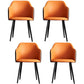 Contemporary Style Leather Dining Arm Chairs Solid Back Upholstered Chairs Orange 4 Piece Set Clearhalo ' kitchen&dining_furn' 'Dining Chairs' 'Dining Tables & Seating' 'dining_chair' 'furn' 'furn_dining_chair' 'Furniture' 'furniture_dining_chair' 'Kitchen & Dining Furniture' 'kitchen' 4098210
