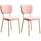 Scandinavian Style Upholstered Armless Dining Chairs Open Back Dining Side Chair Pink 2 Piece Set Brass Gold Clearhalo ' kitchen&dining_furn' 'Dining Chairs' 'Dining Tables & Seating' 'dining_chair' 'furn' 'furn_dining_chair' 'Furniture' 'furniture_dining_chair' 'Kitchen & Dining Furniture' 'kitchen' 4098237