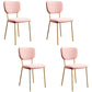 Scandinavian Style Upholstered Armless Dining Chairs Open Back Dining Side Chair Pink 4 Piece Set Brass Gold Clearhalo ' kitchen&dining_furn' 'Dining Chairs' 'Dining Tables & Seating' 'dining_chair' 'furn' 'furn_dining_chair' 'Furniture' 'furniture_dining_chair' 'Kitchen & Dining Furniture' 'kitchen' 4098239