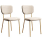 Scandinavian Style Upholstered Armless Dining Chairs Open Back Dining Side Chair White 2 Piece Set Brass Gold Clearhalo ' kitchen&dining_furn' 'Dining Chairs' 'Dining Tables & Seating' 'dining_chair' 'furn' 'furn_dining_chair' 'Furniture' 'furniture_dining_chair' 'Kitchen & Dining Furniture' 'kitchen' 4098244