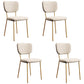 Scandinavian Style Upholstered Armless Dining Chairs Open Back Dining Side Chair White 4 Piece Set Brass Gold Clearhalo ' kitchen&dining_furn' 'Dining Chairs' 'Dining Tables & Seating' 'dining_chair' 'furn' 'furn_dining_chair' 'Furniture' 'furniture_dining_chair' 'Kitchen & Dining Furniture' 'kitchen' 4098246