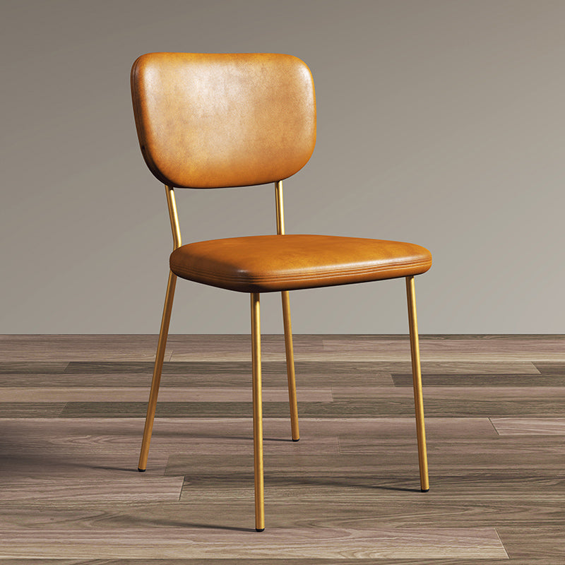 Scandinavian Style Upholstered Armless Dining Chairs Open Back Dining Side Chair Yellow 1 Piece Brass Gold Clearhalo ' kitchen&dining_furn' 'Dining Chairs' 'Dining Tables & Seating' 'dining_chair' 'furn' 'furn_dining_chair' 'Furniture' 'furniture_dining_chair' 'Kitchen & Dining Furniture' 'kitchen' 4098247