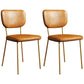 Scandinavian Style Upholstered Armless Dining Chairs Open Back Dining Side Chair Yellow 2 Piece Set Brass Gold Clearhalo ' kitchen&dining_furn' 'Dining Chairs' 'Dining Tables & Seating' 'dining_chair' 'furn' 'furn_dining_chair' 'Furniture' 'furniture_dining_chair' 'Kitchen & Dining Furniture' 'kitchen' 4098248